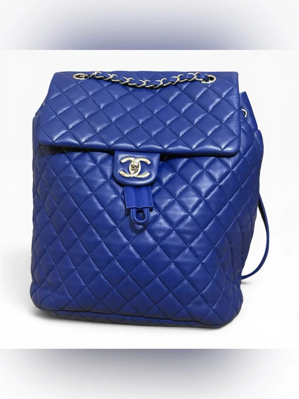 CHANEL Urban Spirit Large Backpack Royal Blue Quilted Lambskin 22 Series